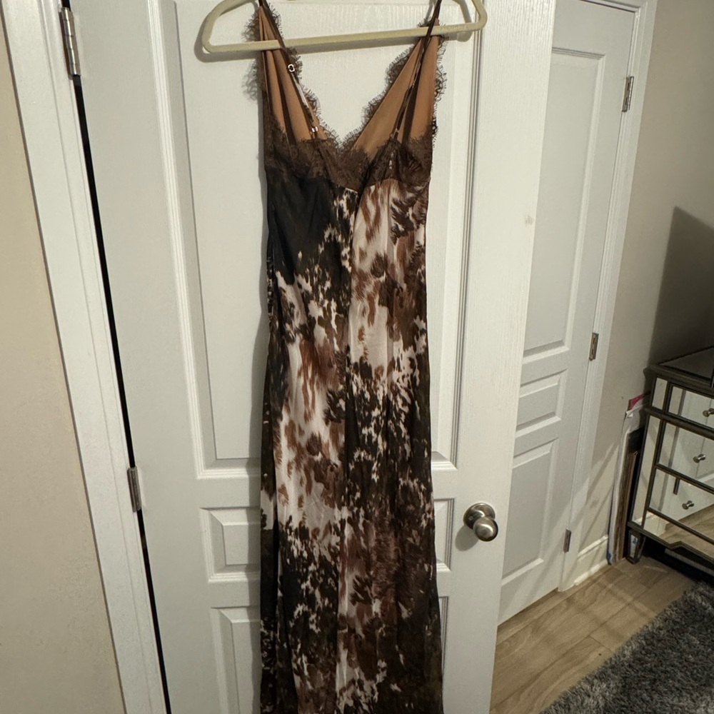 L'AGENCE Susanna Silk Lace Dress - Cowprint - Picture 3 of 5